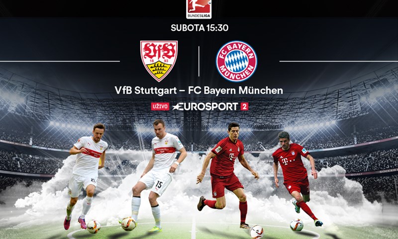 Stuttgart protiv Bayerna uživo na Eurosportu 2