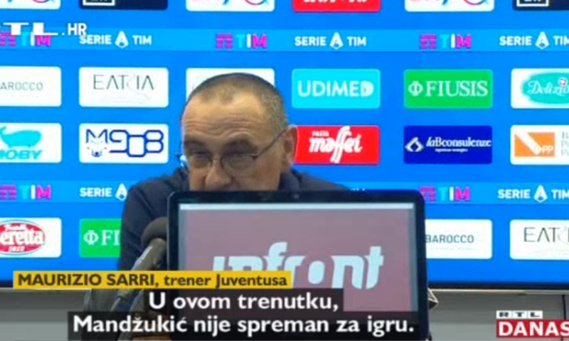 [RTL Video] Maurizio Sarri progovorio o statusu Marija Mandžukića: "On nije spreman"