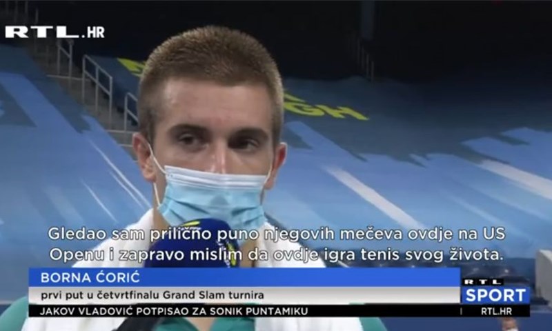[VIDEO] Ćorić u četvrtfinalu US Opena, najavio Zvereva: 'Mislim da baš ovdje igra tenis života'
