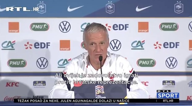 [VIDEO] Deschamps uoči dvoboja u Parizu: 'Uvijek je zadovoljstvo igrati protiv Hrvatske'