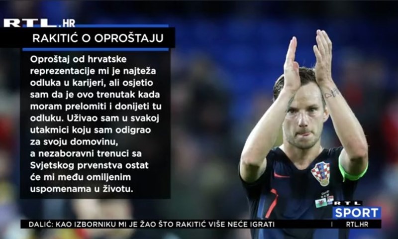 [VIDEO] Rakitić se oprostio od hrvatskog dresa: 'Osjetio sam da je ovo trenutak za prelomiti'
