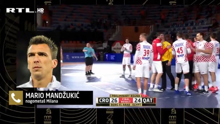 [VIDEO] Mandžukić poslao poruku rukometašima: 'Čuo sam se s Duvnjakom'