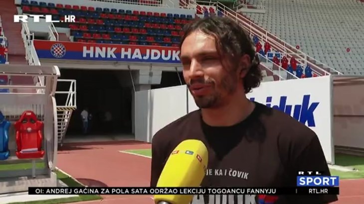 [VIDEO] Krovinović podigao euforiju: 'Osjećaj u dresu Hajduka pred Torcidom je bio neopisiv'