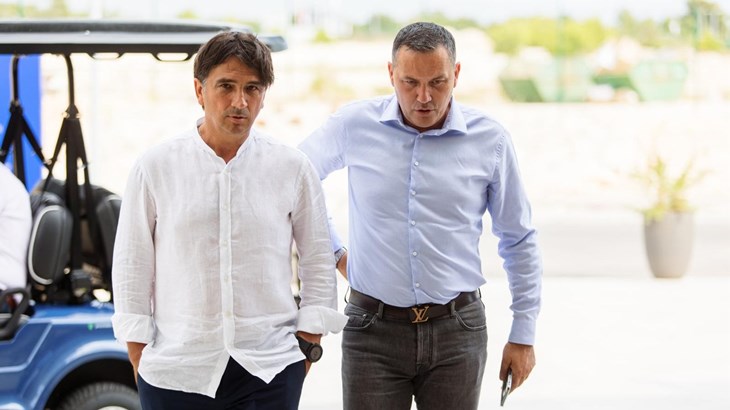 Dalić, njegov stožer i Stipe Pletikosa na radnom sastanku kod novog predsjednika HNS-a