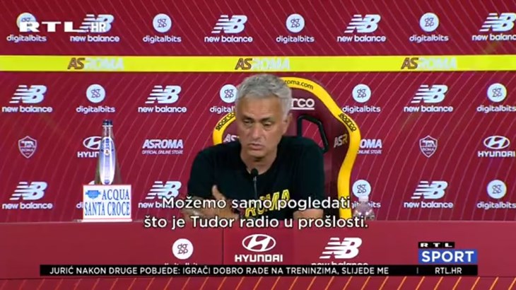 [VIDEO] Mourinha brine Tudor: 'Mnogo je pitanja na koja nemam odgovor'
