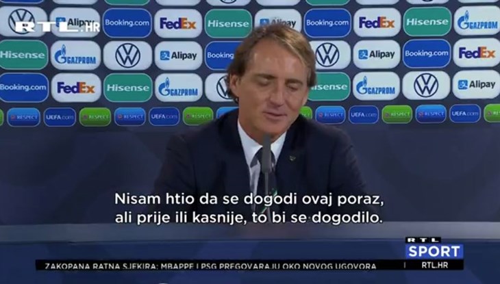 [VIDEO] Mancini: 'Nisam htio da se ovaj poraz dogodi, ali on je morao kad-tad doći'