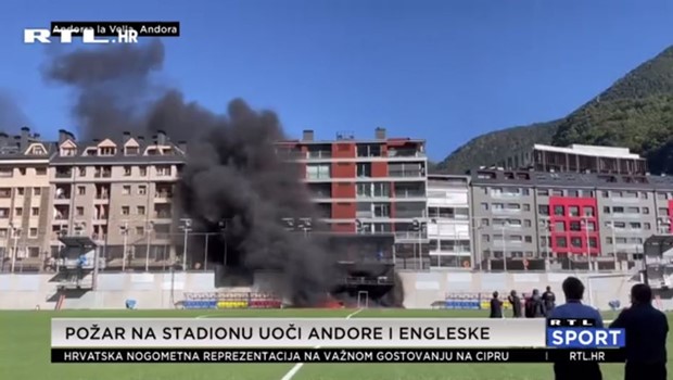 [VIDEO] Požar zahvatio stadion na kojem trebaju igrati Andora i Engleska