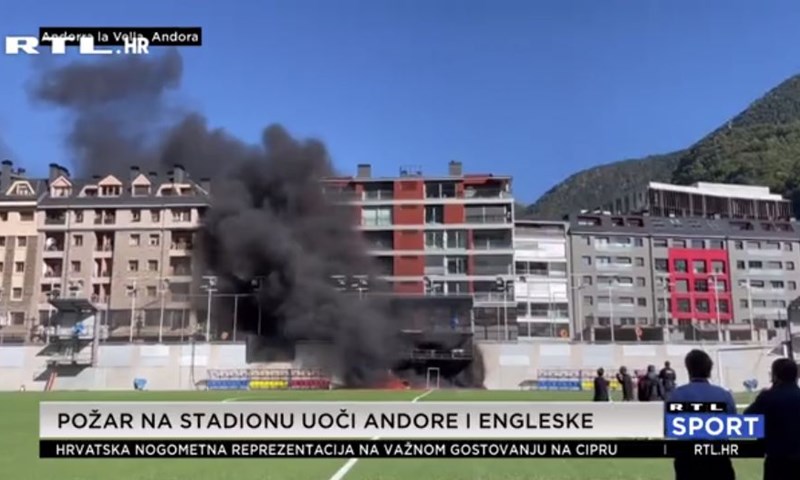 [VIDEO] Požar zahvatio stadion na kojem trebaju igrati Andora i Engleska