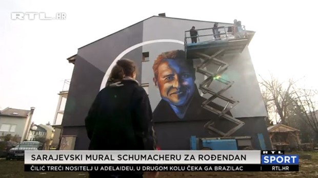 [VIDEO] U Sarajevu dovršen mural za Schumachera: 'Naš mali doprinos i podrška njegovoj obitelji'