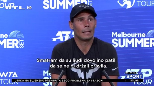 [VIDEO] Nadal: 'Vrlo je jednostavno - ako se cijepite, možete igrati bilo gdje u svijetu'