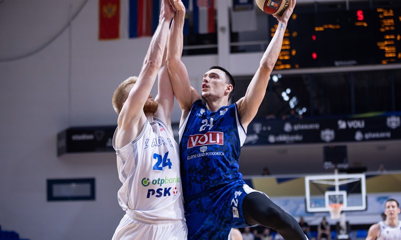 Zadar teško poražen kod Budućnosti na startu doigravanja u ABA ligi