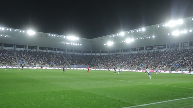 Impresivan ples dronova iznad Opus Arene uoči početka dvoboja Osijeka i Dinama