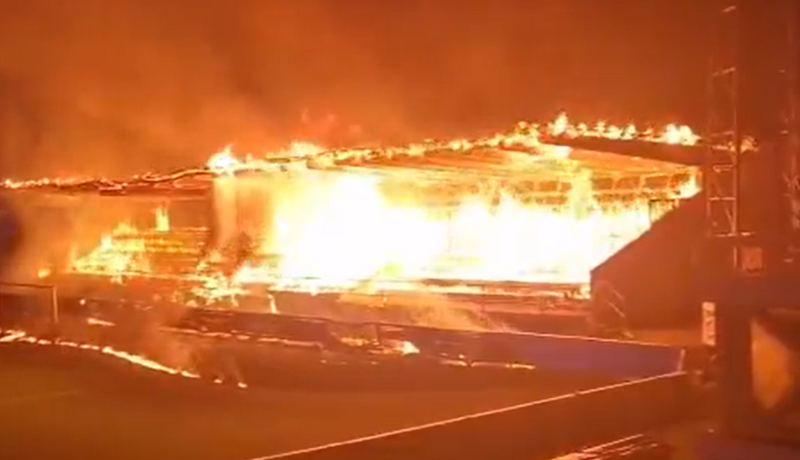 Haka je ispala iz finske lige, a tri maloljetna navijača zapalila su tribinu na stadionu