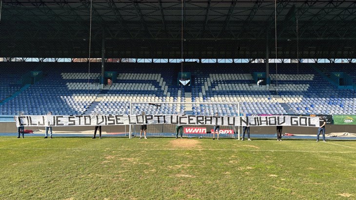 Navijači Željezničara sarkastičnom porukom motivirali svoje miljenike pred derbi protiv Zrinjskog
