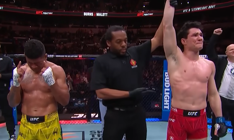 UFC Fight Night: Malott nokautirao Burnsa u trećoj rundi, Brazilac objavio mirovinu