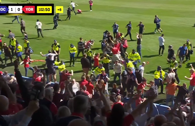 Ludnica u 'finalu' National lige! Navijači su već slavili titulu, ali uslijedio je hladan tuš u 103. minuti